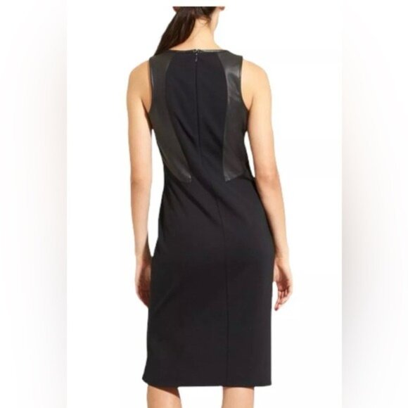 Athleta Ponte Night On the Town Dress Size XS Faux Leather - Picture 2 of 8
